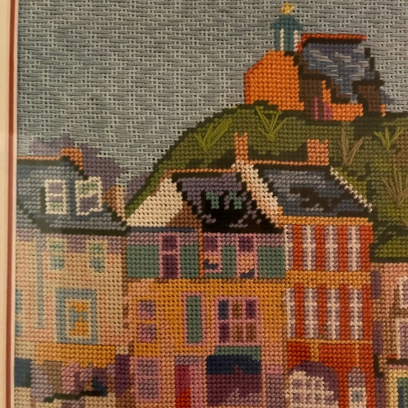 Handmade needlepoint European scene - Picture 3 of 5
